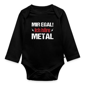 Metal Ignoranz Starkes Statement Musik Geschenk - Baby Bio-Langarm-Body - Schwarz - Vorne