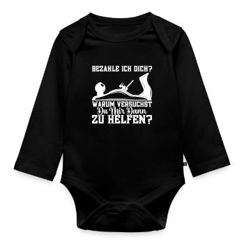 Zimmermann Meister Zimmerer Zimmermänner - Baby Bio-Langarm-Body - Schwarz - Vorne