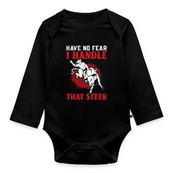 Bull Rider Cowboy Bull Riding - Body Bébé bio manches longues - noir - Devant