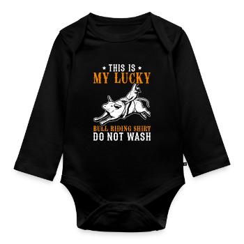 Bull Rider Cowboy - Body Bébé bio manches longues - noir - Devant