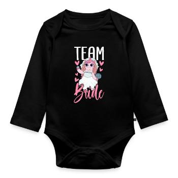 Bridal Shower Hen Party - Organic Longsleeve Baby Bodysuit - black - Front