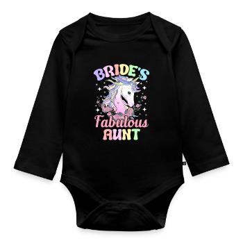 Wedding Bridal Shower - Organic Longsleeve Baby Bodysuit - black - Front