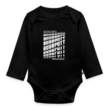 Ruhrpott Castrop-Rauxel - Baby Bio-Langarm-Body - Schwarz - Vorne