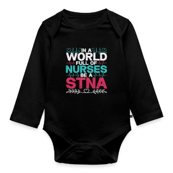 Geriatric Care Assistant Nursing Assistant Nursing Assistant - Organic Longsleeve Baby Bodysuit - black - Front
