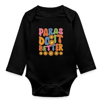 Assistante parentale Paras Do It Better - Body Bébé bio manches longues - noir - Devant