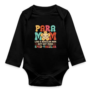 Educational Assistant Teaching Assistant Mother - Organic Longsleeve Baby Bodysuit - black - Front