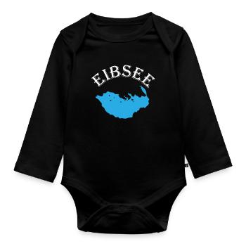 Eibsee Umriss Ästhetisches Naturwunder Geschenk - Baby Bio-Langarm-Body - Schwarz - Vorne