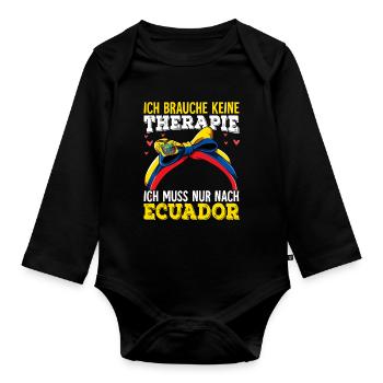 Ecuador - Baby Bio-Langarm-Body - Schwarz - Vorne