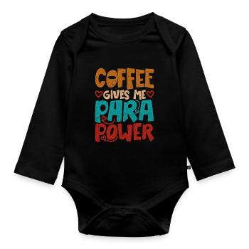Educational Assistant Coffee - Organic Longsleeve Baby Bodysuit - black - Front