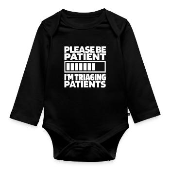 Infirmière Drôle Infirmière D’urgence - Body Bébé bio manches longues - noir - Devant