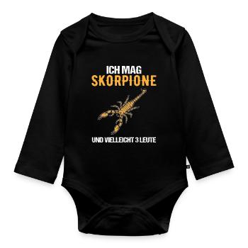 Skorpione und 3 Leute Einzigartige Liebe Geschenk - Baby Bio-Langarm-Body - Schwarz - Vorne