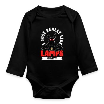 Mothman Kryptide Kryptozoologie - Baby Bio-Langarm-Body - Schwarz - Vorne