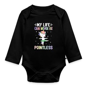 Funny Ballet Dance Ballerina - Organic Longsleeve Baby Bodysuit - black - Front