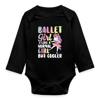 Ballerina - Organic Longsleeve Baby Bodysuit - black - Front