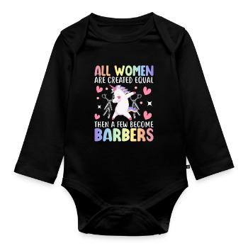 Hairstylistin - Baby Bio-Langarm-Body - Schwarz - Vorne