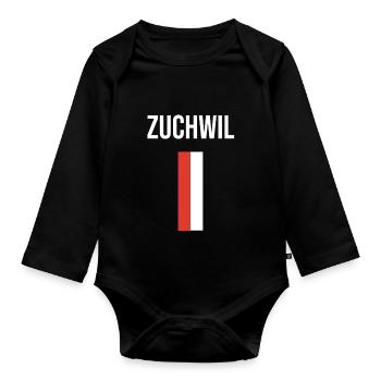 Zuchwil Souvenir Zuchwil T-Shirt - Baby Bio-Langarm-Body - Schwarz - Vorne