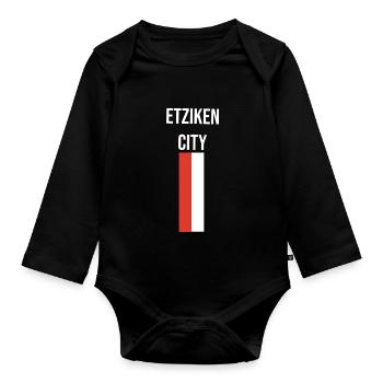 Ville d’Etziken - Body Bébé bio manches longues - noir - Devant