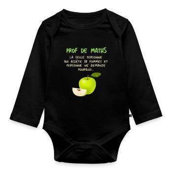 Mathematiker Mathematik Mathe Examen Lehramt - Baby Bio-Langarm-Body - Schwarz - Vorne