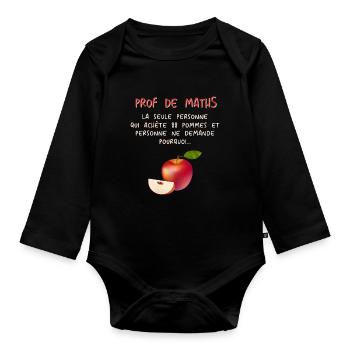 Mathematiker Mathematik Mathe Examen Lehramt - Baby Bio-Langarm-Body - Schwarz - Vorne