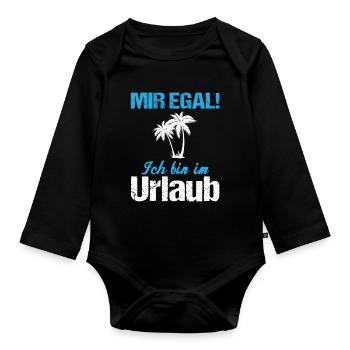 Palmen Urlaubsmodus Egalität Geschenk - Baby Bio-Langarm-Body - Schwarz - Vorne