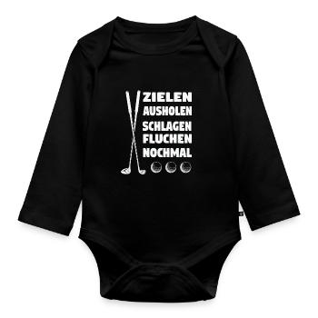 Golfspieler Sport Golfsport Geschenk - Baby Bio-Langarm-Body - Schwarz - Vorne