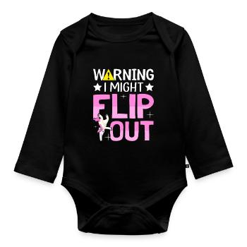 Cheerleading Cheerleader Cartwheel - Baby Bio-Langarm-Body - Schwarz - Vorne