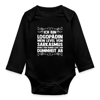 Logopädie Logopädin - Baby Bio-Langarm-Body - Schwarz - Vorne