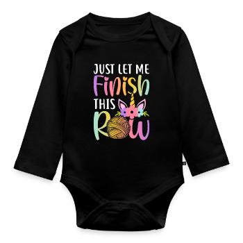Crochet Crochet Knitting - Organic Longsleeve Baby Bodysuit - black - Front