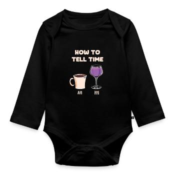 Café Café Café Vin - Body Bébé bio manches longues - noir - Devant