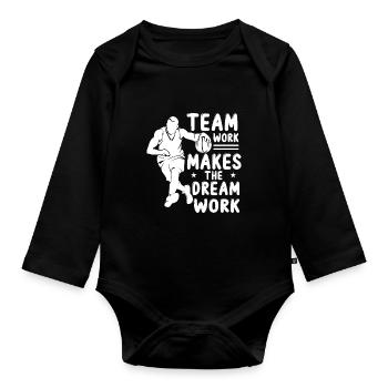 Teamwork makes the dream come true - Organic Longsleeve Baby Bodysuit - black - Front