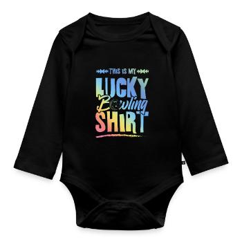 Bowling Luck - Organic Longsleeve Baby Bodysuit - black - Front
