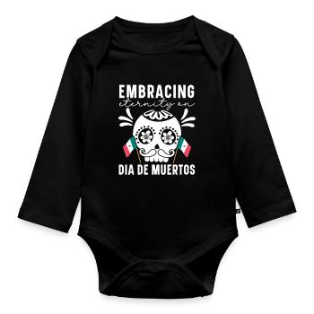 Embrancing Mexico Dia De Muertos - Body Bébé bio manches longues - noir - Devant