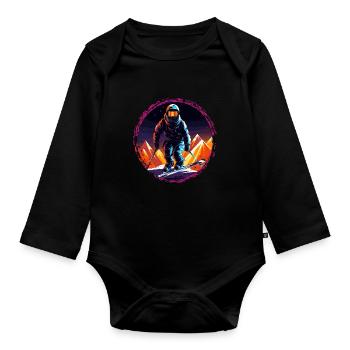 Snowboard ou ski puis après-ski - Body Bébé bio manches longues - noir - Devant