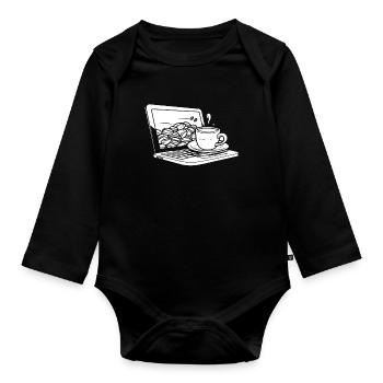 Entwickler Coder Programmierer Kaffee - Baby Bio-Langarm-Body - Schwarz - Vorne