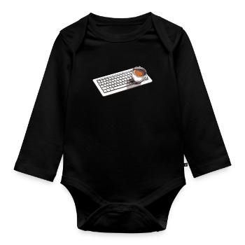 Entwickler Coder Programmierer Kaffee - Baby Bio-Langarm-Body - Schwarz - Vorne