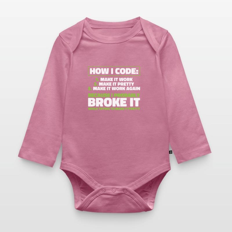 Developer, Coder, Programmer Organic Longsleeve Baby Bodysuit