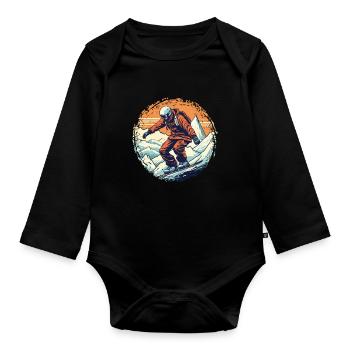 Snowboard ou ski puis après-ski - Body Bébé bio manches longues - noir - Devant