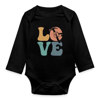 Charpentier, Menuisier, Menuisier, Menuiserie - Body Bébé bio manches longues - noir - Devant