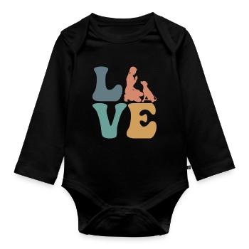 Dog Trainer Dog Training - Organic Longsleeve Baby Bodysuit - black - Front
