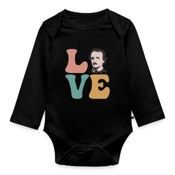 Edgar Allan Poe Écrivain Poète Anglais L - Body Bébé bio manches longues - noir - Devant