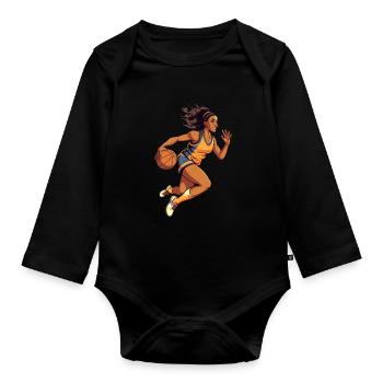 BASKETBALL forever! - Organic Longsleeve Baby Bodysuit - black - Front