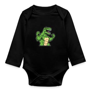 Trex T Rex Dino - Body Bébé bio manches longues - noir - Devant