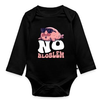 Groovy Blobfish - Body Bébé bio manches longues - noir - Devant