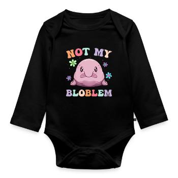 Groovy Blobfish - Body Bébé bio manches longues - noir - Devant