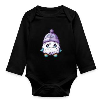 Winter Eskimo Comic Winterlich - Organic Longsleeve Baby Bodysuit - black - Front