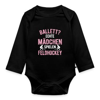 Feldhockey Feldhockeyspielerin Mannschaft Sport Te - Baby Bio-Langarm-Body - Schwarz - Vorne