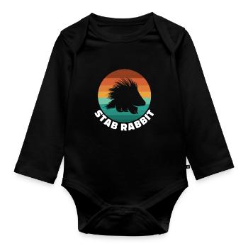 Stab Kaninchen Stachelschwein Wildlife - Baby Bio-Langarm-Body - Schwarz - Vorne