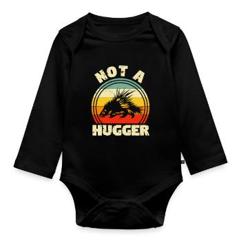Pas un Hugger Porcupine Nature Lover Rod - Body Bébé bio manches longues - noir - Devant