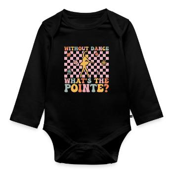 Ballerine groovy - Body Bébé bio manches longues - noir - Devant