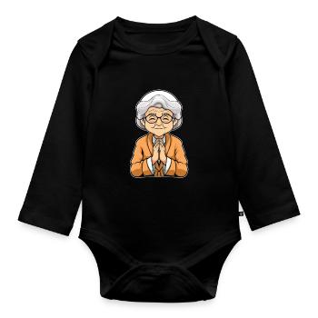 Christian Christianity Granny - Organic Longsleeve Baby Bodysuit - black - Front